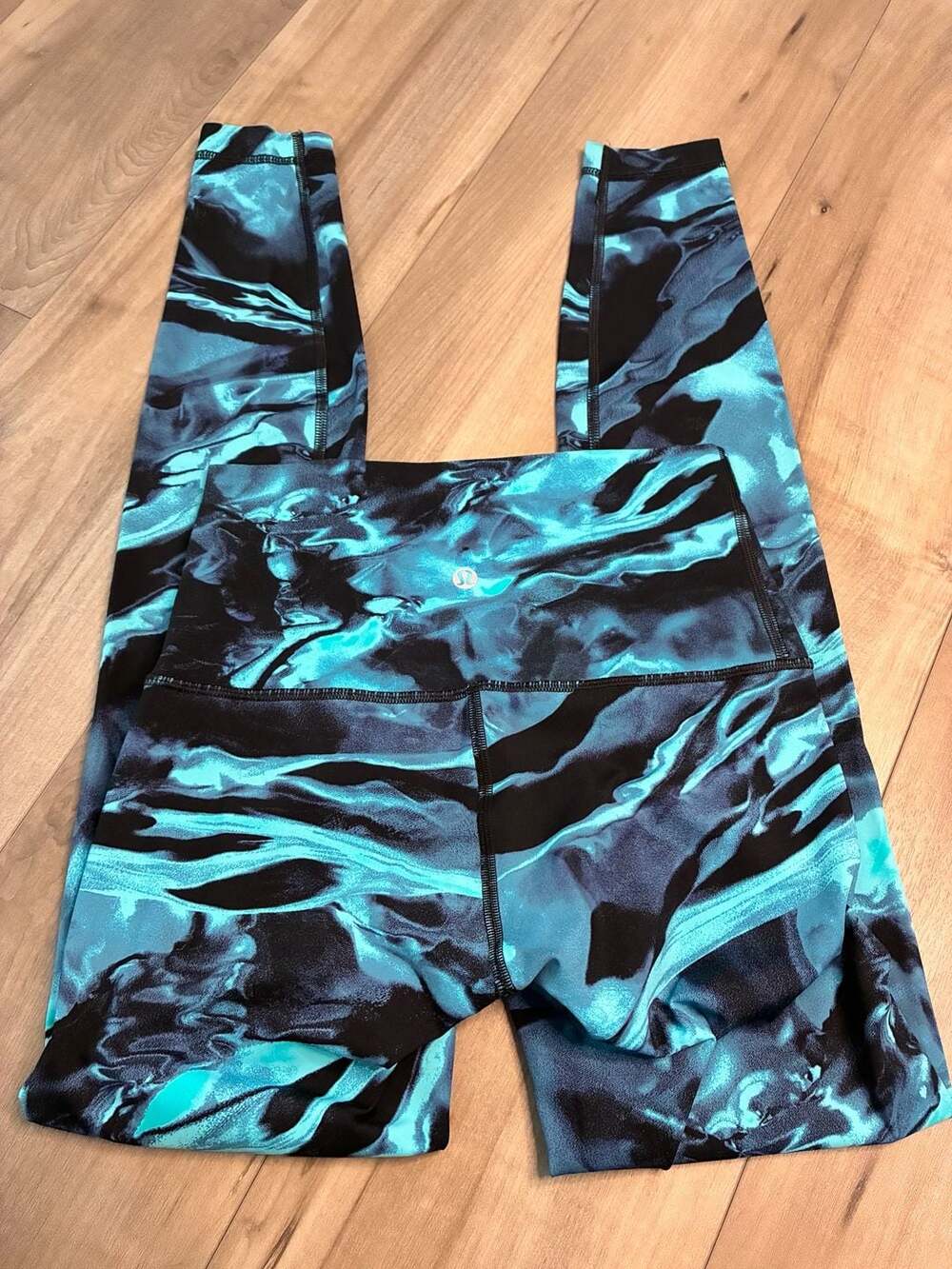 Lululemon Wunder Under High-Rise Tight 28" Nulux Sea Swirl Teal Multi Size 6